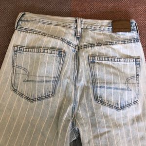 High waisted striped jeans